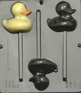 Duck Lollipop (or Rubber Ducky) Chocolate Candy Mold Easter 1807