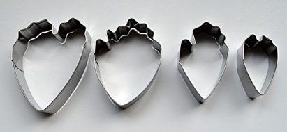 Fondant Cake Decoration Floral Petal Cutter Gumpaste Flower Cutter Stainless Steel Peony Cutter Set of 4 Easybaking... N3