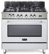 Verona VEFSGE365NW 36&quot; Freestanding Dual Fuel Range with 5 Sealed Burners 4.0 cu. ft. Capacity Convection Storage...