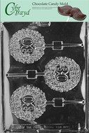 Cybrtrayd L015 30th Lolly Chocolate Candy Mold with Exclusive Cybrtrayd Copyrighted Chocolate Molding Instructions