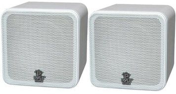4", 200-Watt Mini-Cube Bookshelf Speakers (White)