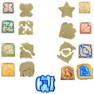 Sandwich Crust Cutter for Kids - Set of 9 Crust &amp; Cookie Cutters - Dinosaurs, elephants, butterflies, five-pointed... N7