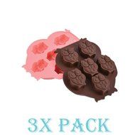 3 Pack X Owl Bird Silicone Mold Ice Cube Chocolate Soap Tray Party Maker Baking (Ships From USA) N2