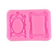 Mujiang Sugarcraft Mirror Frame Chocolate Candy Fondant Vintage Silicone Molds For Cake Decorating N8