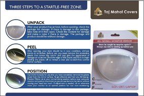 Rear View Monitor Mirror - Fits Regular &amp; Flat Screen LCD Monitors - Wide Angle Convex Viewing... N6