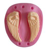 Wocuz W0712 Silicone Pair of 3D Wings Shape Fondant Mold Candy Making Mould for Cake Embossing Decoration N5