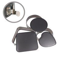 Life-C Cake Pan Mold [Hearted Round Square] with Non-stick Coating, Rolled Rim to Resist Warping Spring Latch... N6