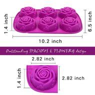 6 Cavity Rose Flower Candy Treats Cake Maker Mold. Chocolate Soap Mold. Baking Pan, Bake ware - Food Grade Silicone... N5