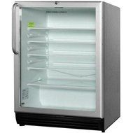 Summit SCR600BL-CSS 24" Commercially Approved Compact Refrigerator with 5.5 cu. ft. Capacity Adjustable Shelves... N3