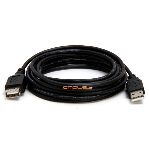 Cmple - USB 2.0 A Male to A Female Extension Cable -15FT (Black) N4