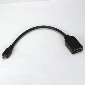 InstallerParts 8" HDMI-Female to Micro-Male Cable High Speed with Ethernet &ndash;RoHS Complaint &ndash; Gold-Plated