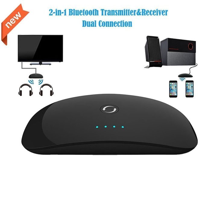 eranton&reg; Multipoint Connection 2-in-1 3.5mm A2DP Bluetooth Audio Receiver Transmitter for TV PC Ipod CD Player... N4