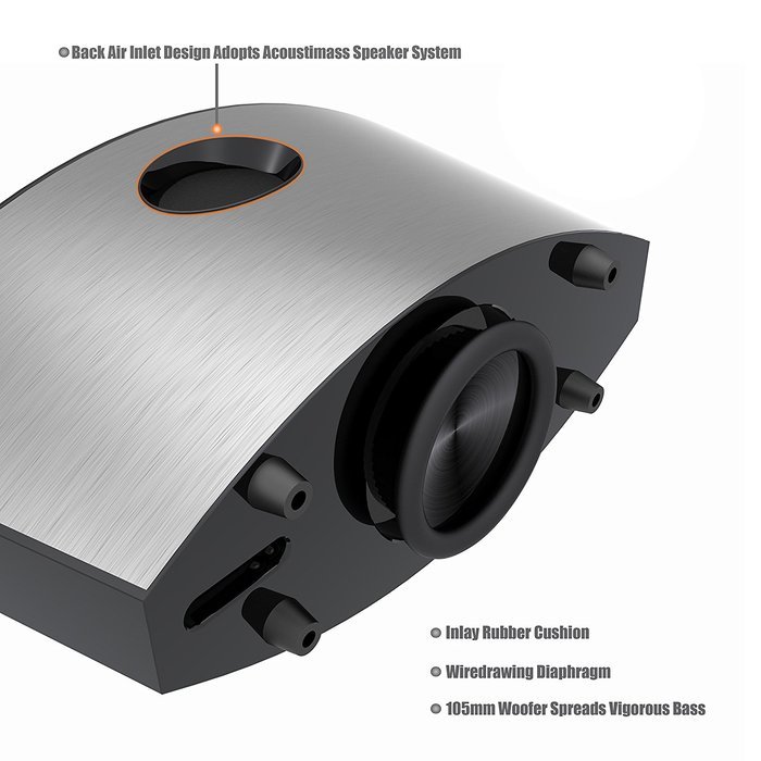 Vomercy Wireless Speakers Bluetooth Speakers Home Theatre Speakers Subwoofer Deep Bass QI Wireless Charging NFC... N5
