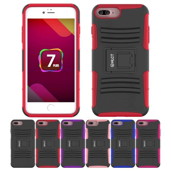 iPhone 7 Plus Case, HLCT Rugged Shock Proof Dual-Layer Case with Built-In Kickstand for iPhone 7 Plus 5.5 Inch... N14