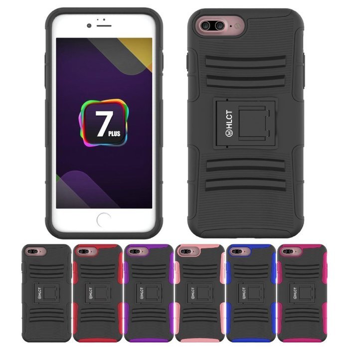 iPhone 7 Plus Case, HLCT Rugged Shock Proof Dual-Layer Case with Built-In Kickstand for iPhone 7 Plus 5.5 Inch... N21