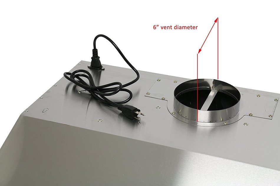 Awoco 30" RH-UC085 5" High Stainless Steel Under Cabinet 3 Speeds 800CFM Range Hood with 2 Lights N5