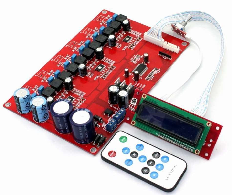 TPA3116D2 6 Channel HIFI Stereo Volume Amplifier amp Board w/LED + Remote Control N4
