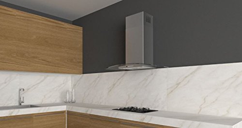 Faber TRAT36SS600-B 36" Tratto Curved Glass Range Hood, Stainless Steel N4