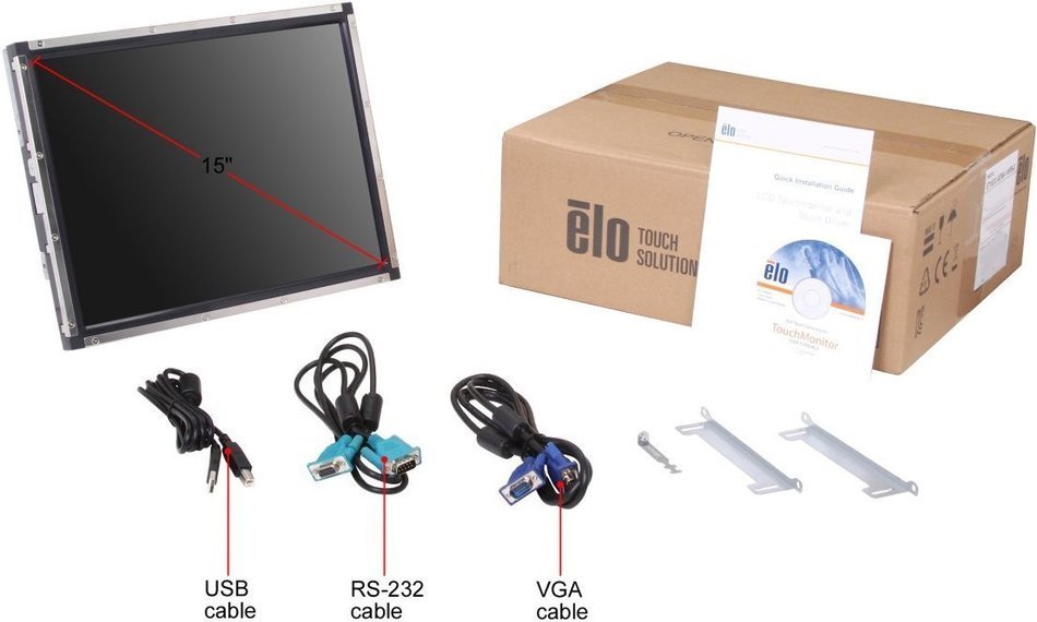 Elo 1537L Open-Frame Touchscreen LCD Monitor - 15-Inch - Surface Acoustic Wave - 1024 x 768...