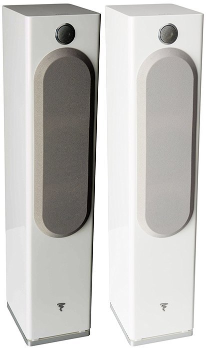 Focal - Easya Wireless Powered 2 1/2 Way Floorstanding Speakers - White (Pair) N3