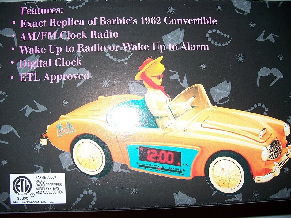 Barbie Clock Radio - Authentic Replica of Barbie's Original 1962 Convertible N2