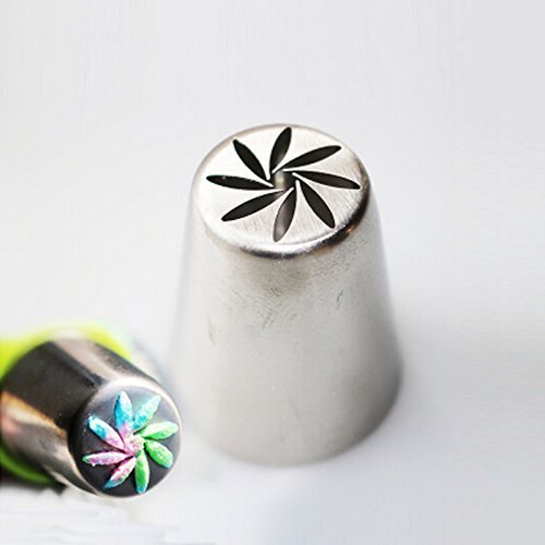 Signstek Stainless Steel 9PCs Russian Style DIY Cake Decoration Petal Piping Nozzle Tips-Making Bakery Tips N8