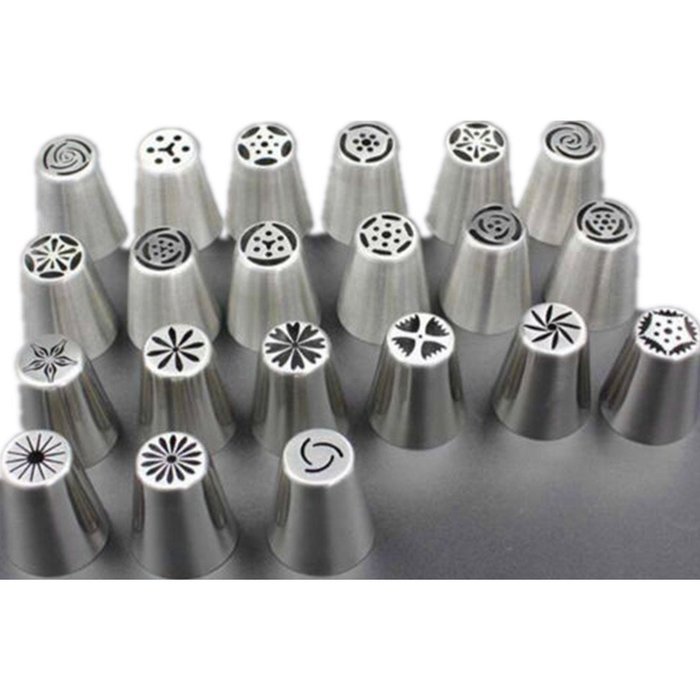 KiwiTwo A Set of 32pcs Russian Icing Piping Nozzles Cake Decoration Tips Home Baking DIY Tool Tulip Rose Nozzle... N4