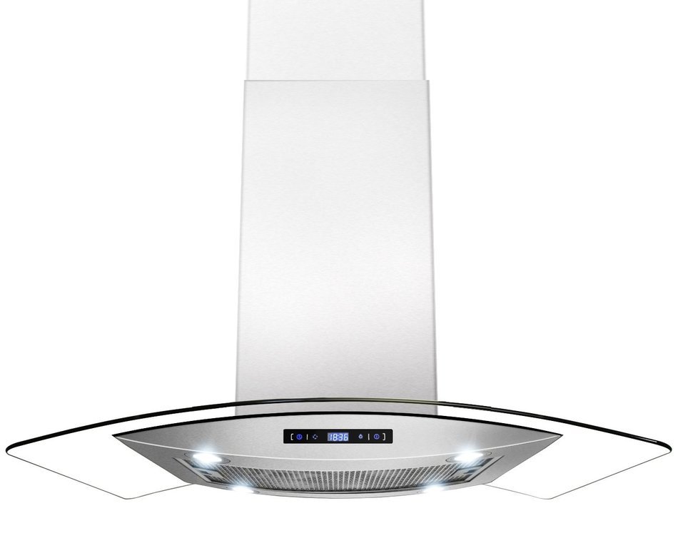 AKDY New 36" European Style Island Mount Stainless Steel Range Hood Vent Touch Sensor Control AZ688I/CS14 36" N2