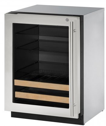 U-Line U2224BEVS15B 4.9 Cu. Ft. Capacity 24" 2000 Series Built In Compact Beverage Center in Stainless Steel N2