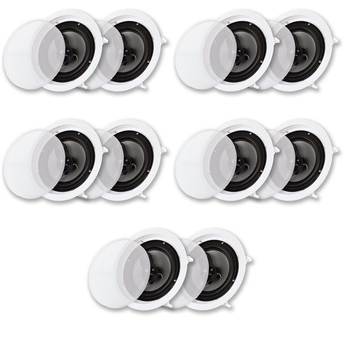 Acoustic Audio CS-IC83-5PR 350 Watt 8" 3-Way Home Theater In-Wall/Ceiling Speakers (5-Pair)