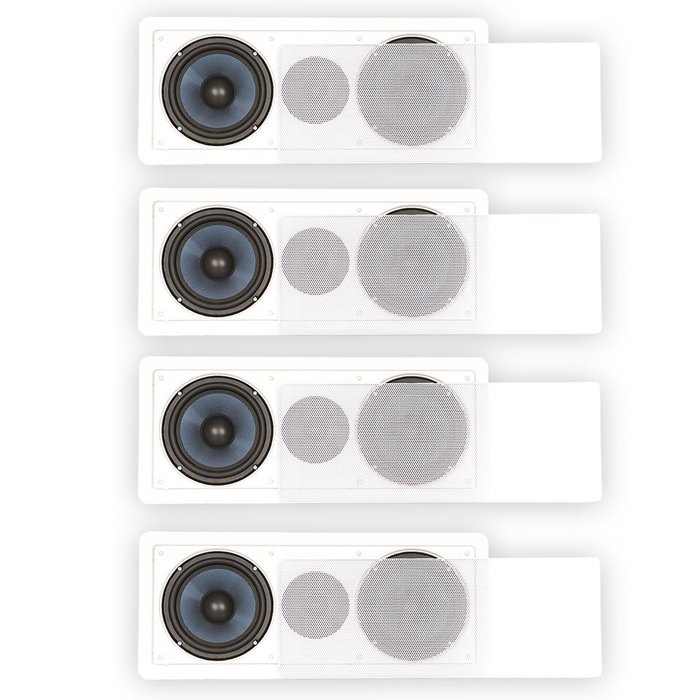 Blue Octave BDLCR6 In Wall Center Dual 6.5" Speakers Home Theater 4 Speaker Set