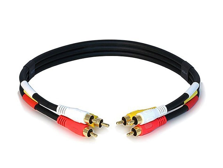 Monoprice 106026 1.5-Feet Triple RCA Stereo Video Dubbing Composite Cable