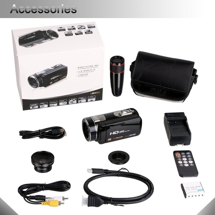 Video Camcorder, Besteker Portable HD 1080p IR Night Vision Max. 24.0 MP Enhanced Digital Camera Camcorders DV... N20