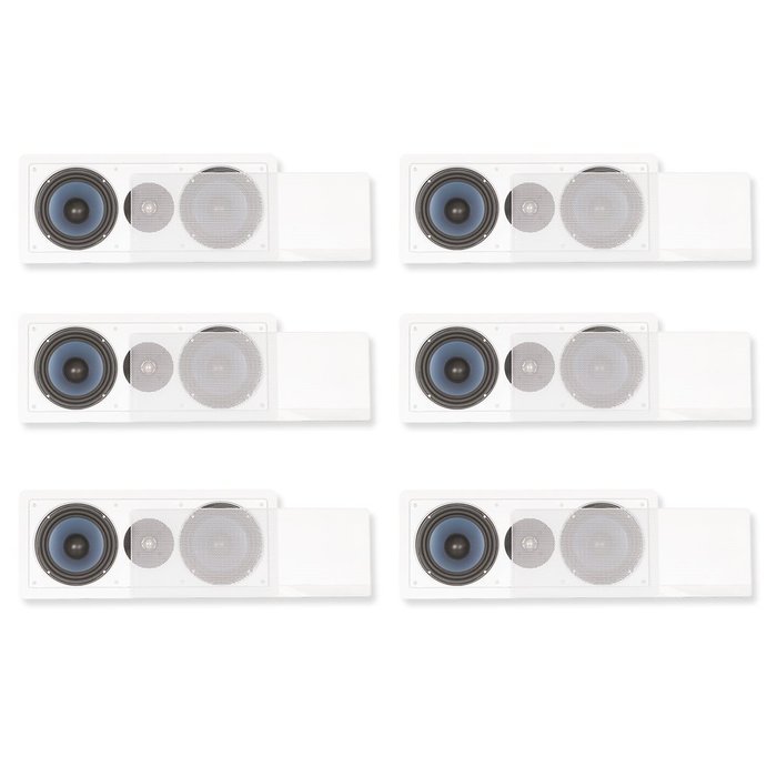 Blue Octave LLCR6 In Wall 3 Way Speaker Dual 6.5" Home Theater Surround 6 Speaker Set