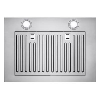 36 in. Convertible Wall Mount Range Hood in Stainless Steel with Black Tempered Glass and Touch Control N8