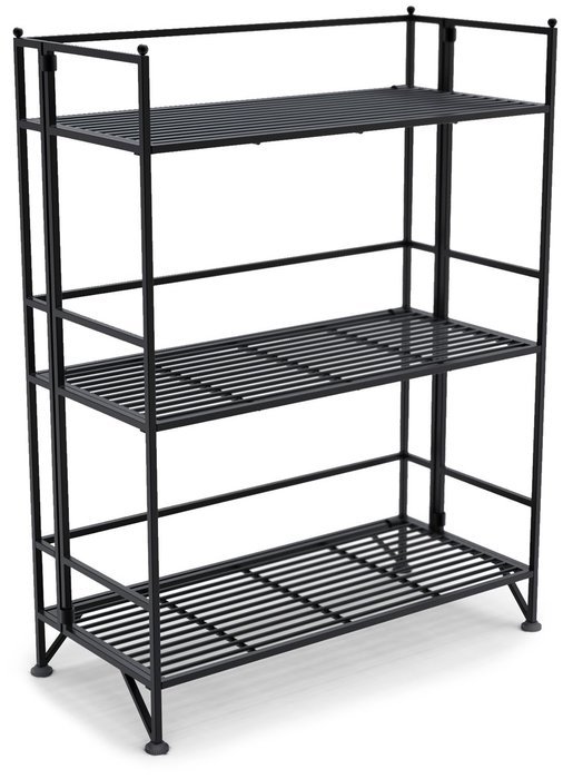 Convenience Concepts Designs-2-Go 3-Tier Folding Metal Corner Shelf, White N34