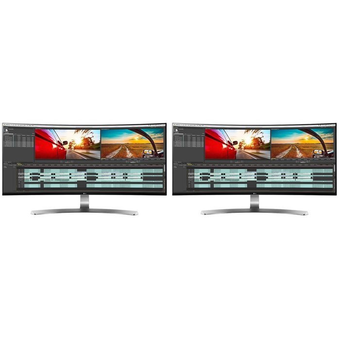 LG (34UC98) Class 21:9 UltraWide WQHD IPS Curved LED 34" Dual Monitor Workspace Bundle N2