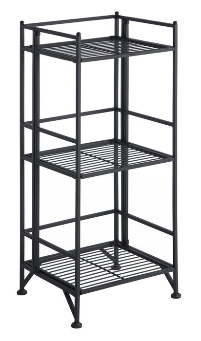 Convenience Concepts Designs-2-Go 3-Tier Folding Metal Corner Shelf, White N38