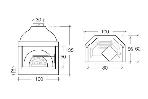 Masonry Wood Burning Fireplace "Professional 100"