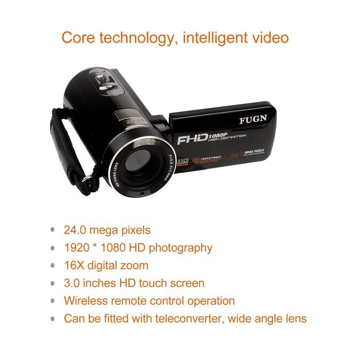 Ckeyin Remote Control Full HD 1080P 3.0 inches TFT-LCD Touch Display Screen 24.0 Mega Pixels 16X Digital Zoom... N8