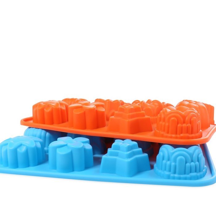 Cake Bread Molds, 2PCS YYP [12 Cavity Multi Shape Mold] Silicone Cake Bread Making Mold for Home Baking - Reusable... N4