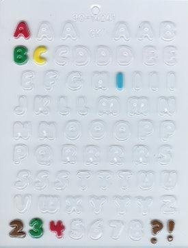 1/2 Inch Letters And Numbers Candy Mold