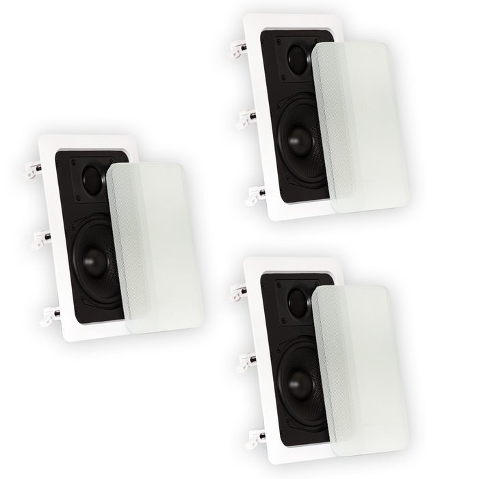 Theater Solutions TS50W In Wall Speakers Surround Sound Home Theater 3 Speaker Set