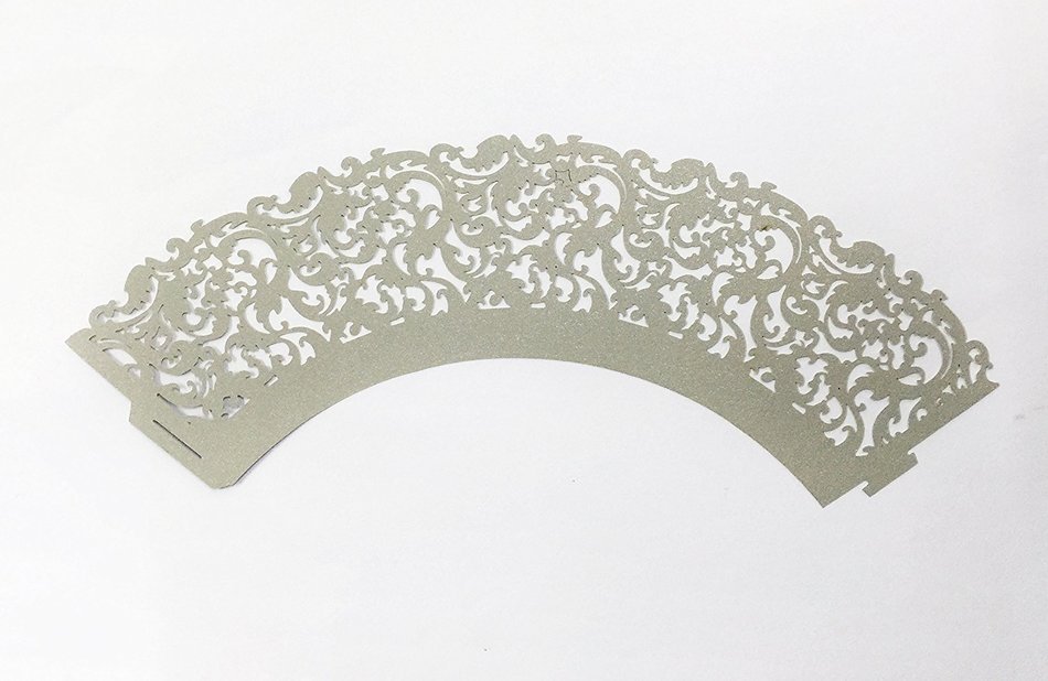 HUAL Cupcake Wrappers 50 Filigree Artistic Bake Cake Paper Cups Lace Laser Cut Liner Baking Cup Muffin Case Trays... N16