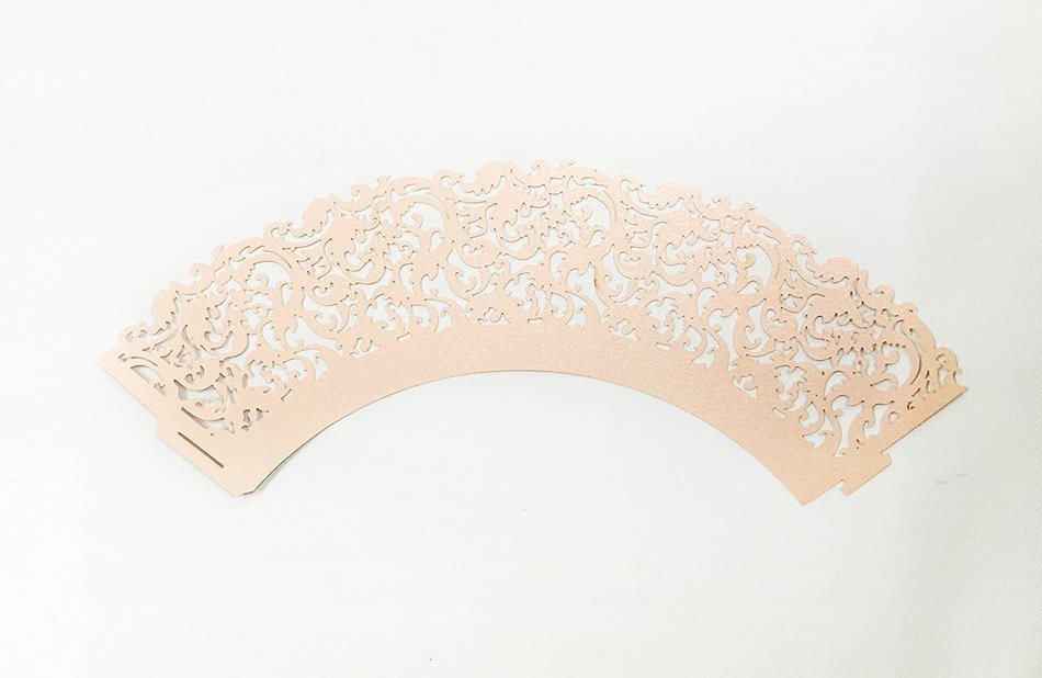 HUAL Cupcake Wrappers 50 Filigree Artistic Bake Cake Paper Cups Lace Laser Cut Liner Baking Cup Muffin Case Trays... N17