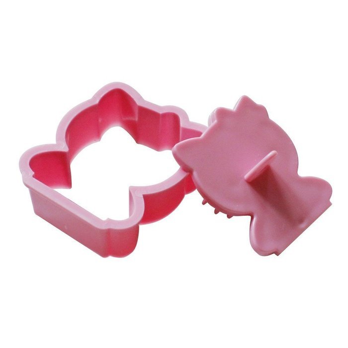 HAKSEN 1Set(2Pcs)-Cute Cat Decorating Cookie Cutter-Pink ,Cute Cat Shaped Versatile Plastic Food Moulds Cake Bread... N4
