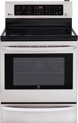 LG LRE3027ST 6.3 cu. ft. Capacity Electric Single Oven Range With Infrared Grill, Smart ThinQ in Stainless Steel.
