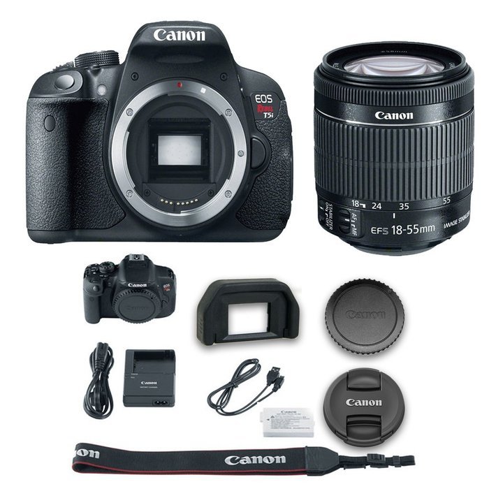 Canon T5i DSLR Camera + 18-55mm f/3.5-5.6 IS STM Lens + All Original Accessories Included - International Version