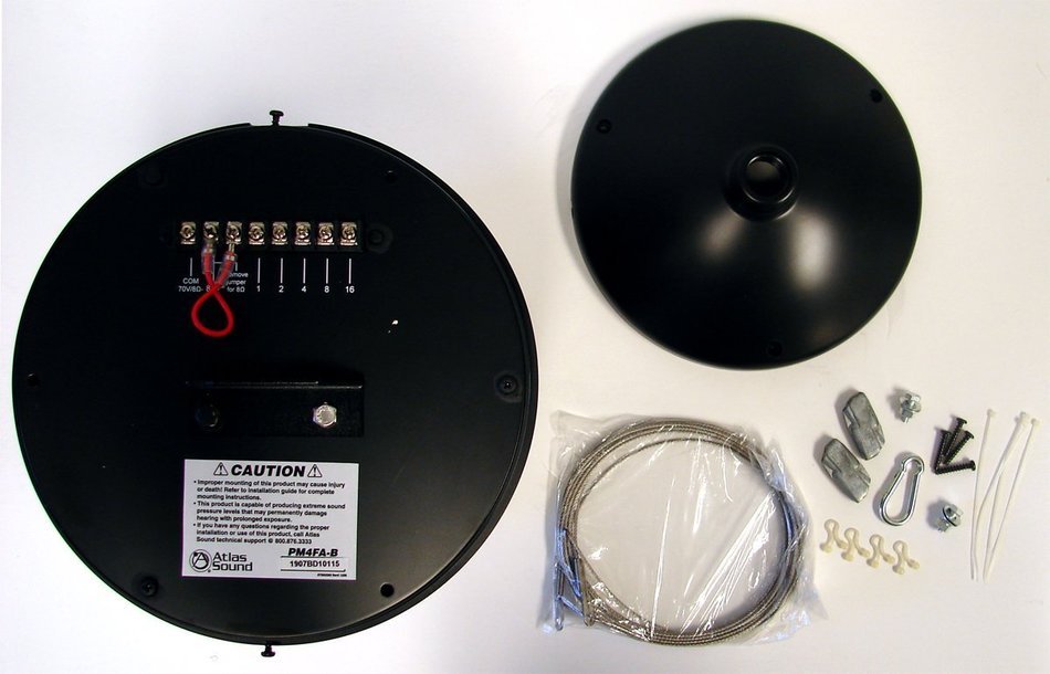 Atlas Sound PM4FA-W Pendant Mount Speaker Coaxial 25 Watts 130 Degree Dispersion N2
