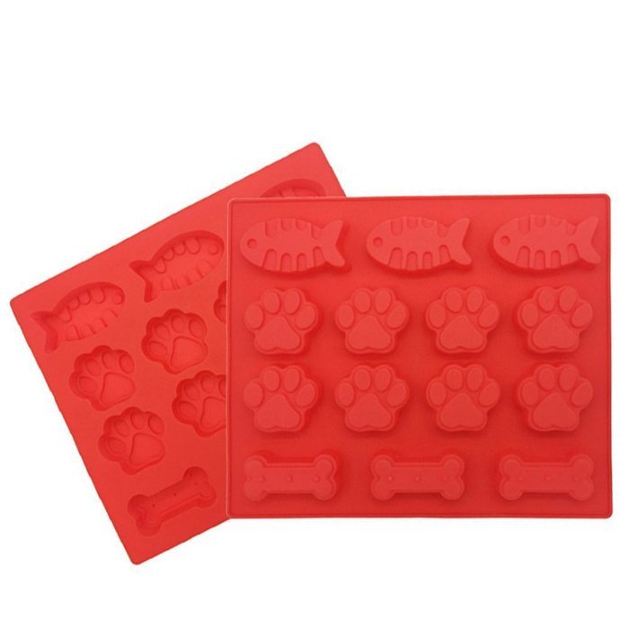 JamHoo Dog Bones Baking Molds - Dog Paws Baking Molds - Fish Baking Molds - Puppy Pets Print Nonstick Silicone... N4
